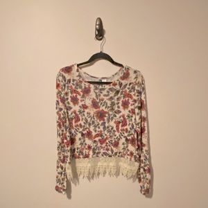 Divided by H&M Floral Top with Lace Detail